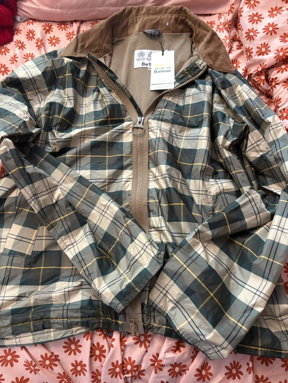 NWT Barbour Lightweight Plaid Zip Snowproof Jacket. Size XXL.